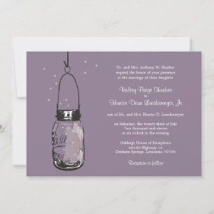 Vuurvliegen & Mason Jar Wedding Invitations Kaart