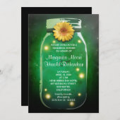 Vuurvliegen & Mason Jar Whimsical Rehearsal Dinner Kaart (Voorkant / Achterkant)