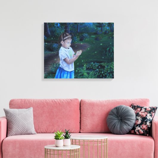 Vuurvliegen ontdekken canvas afdruk (Insitu (Woonkamer))