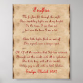 Vuurvliegen Poster (Voorkant)