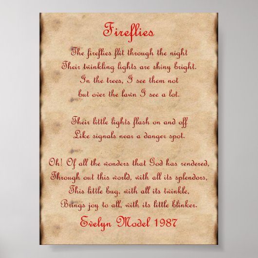 Vuurvliegen Poster (Voorkant)