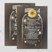 Vuurvliegen & Rustic Mason Jar Whimsical Jubileum Kaart (Voorkant / Achterkant)