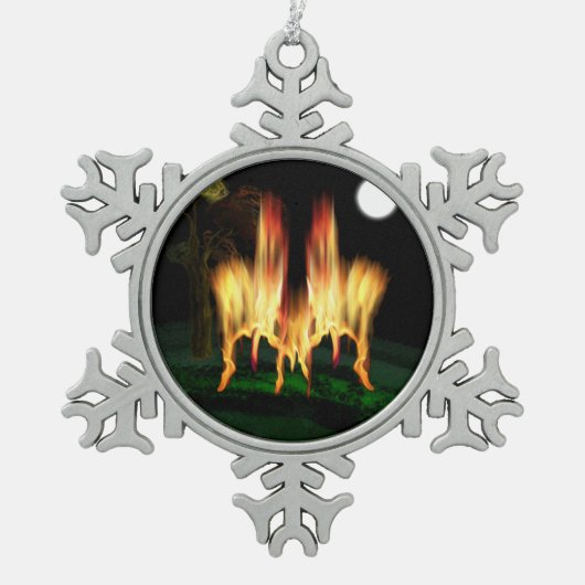 Vuurvliegen Tin Sneeuwvlok Ornament (Voorkant)