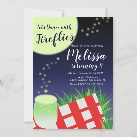 Vuurvliegen Vlamjes in de buitenlucht Camping Picn Kaart (Voorkant)