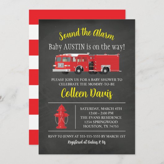 Vuurvliegend Baby shower Uitnodiging (Voorkant / Achterkant)