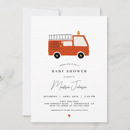 Vuurvliegend Baby shower Uitnodiging (Voorkant)