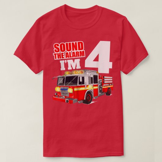 Vuurvlieger 4 jaar oude brandweerman vier vierde g t-shirt (Design voorkant)