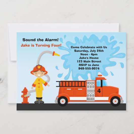 Vuurvlieger Birthday Party Uitnodiging (Voorkant)