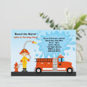 Vuurvlieger Birthday Party Uitnodiging (Staand voorkant)