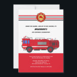 Vuurvlieger Birthday Party Uitnodiging<br><div class="desc">Een uitnodiging voor een verjaardagsfeestje om te feesten in een brandweerkazerne of om de verjaardag van een brandweerman te vieren. (Vector gemaakt door user14579558 - www.freepik.com). De kaart is eenvoudig aan te passen met uw tekst, lettertype en lettertypekleur. Niet precies wat je zoekt? Al onze producten kunnen op maat worden...</div>