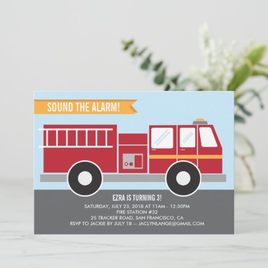 Vuurvlieger Birthday Party Uitnodiging (Staand voorkant)