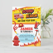 Vuurvlieger Birthday Party Uitnodiging (Staand voorkant)