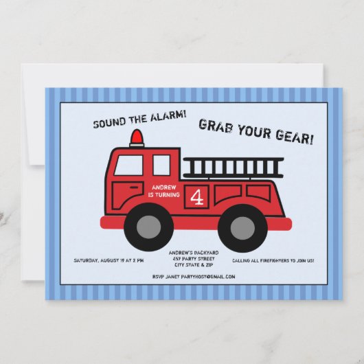 Vuurvlieger Birthday Party Uitnodiging (Voorkant)