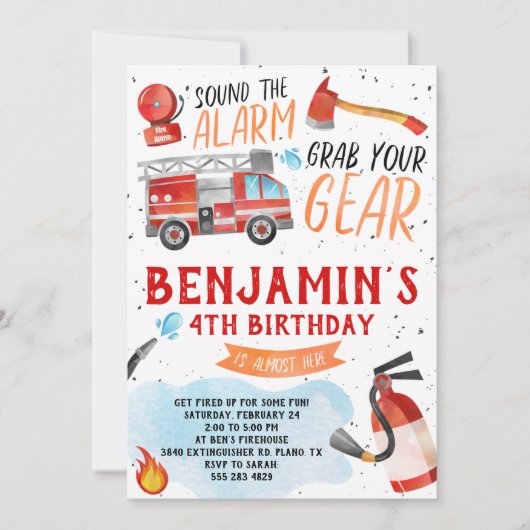 Vuurvlieger Birthday Party Uitnodiging (Voorkant)