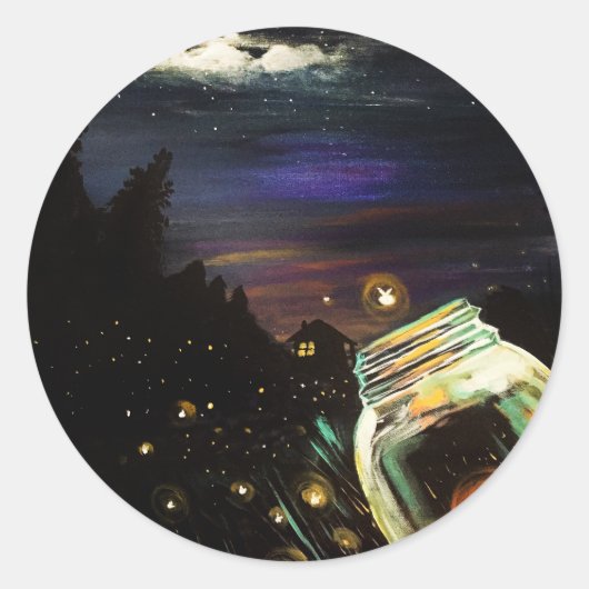 Vuurvlieger Ronde Sticker (Voorkant)