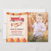 Vuurvliegerbrandblusbrandweer Birthday Invitation  Kaart (Voorkant)