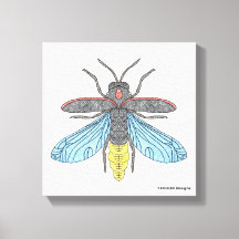 Vuurvliegje (wit) - Canvasprint