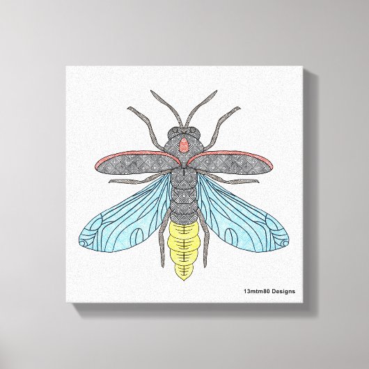 Vuurvliegje (wit) - Canvasprint Canvas Afdruk (Voorkant)