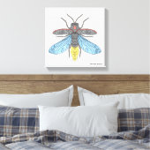 Vuurvliegje (wit) - Canvasprint Canvas Afdruk (Insitu (Slaapkamer))