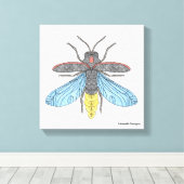 Vuurvliegje (wit) - Canvasprint Canvas Afdruk (Insitu (Houten vloer))