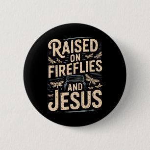 Vuurvliegjes En Jezus Christelijk Landelijk Zuiden Ronde Button 5,7 Cm