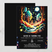 vuurvliegjes gloeien betoverde bos verjaardag kaart (Voorkant / Achterkant)