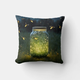 Vuurvliegjes gloeien in een pot kussen
