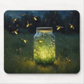 Vuurvliegjes gloeien in een pot muismat (Voorkant)
