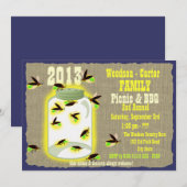 Vuurvliegjes in Jar Familie Reünie BBQ Picknick Kaart (Voorkant / Achterkant)