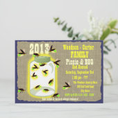 Vuurvliegjes in Jar Familie Reünie BBQ Picknick Kaart (Staand voorkant)