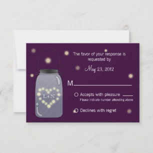 Vuurvliegjes in Metselaars Pot Hart Liefde RSVP Kaartje