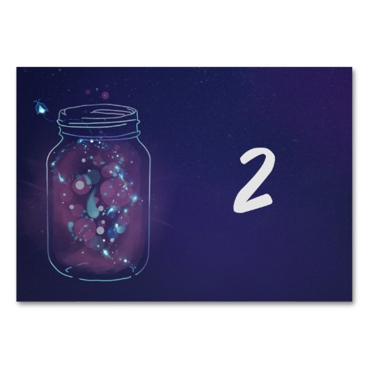 Vuurvliegjes in Metselaars Potten Tafel Nummer Kaart (Voorkant)