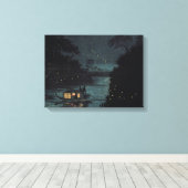 vuurvliegjes in Ochanomizu door Kobayashi Kiyochik Canvas Afdruk (Insitu (Houten vloer))