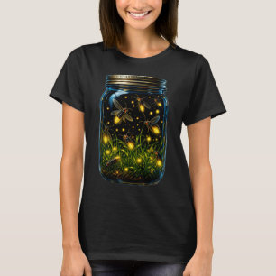 Vuurvliegjes Insecten In Een Potje Gloeiende Bug B T-shirt