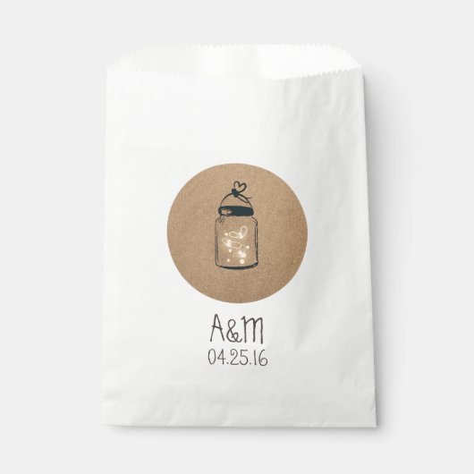 Vuurvliegjes Mason Jar Rustieke Bruiloft Bedankzakje (Voorkant)