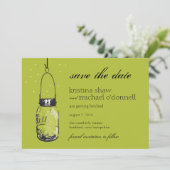 Vuurvliegjes & Mason Jar Save the Date (Staand voorkant)
