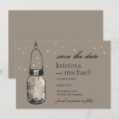 Vuurvliegjes & Mason Jar Save the Date (Voorkant / Achterkant)