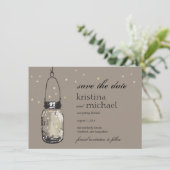 Vuurvliegjes & Mason Jar Save the Date (Staand voorkant)