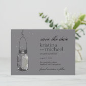 Vuurvliegjes & Mason Jar Save the Date (Staand voorkant)