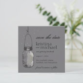 Vuurvliegjes & Mason Jar Save the Date (Staand voorkant)
