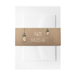 Vuurvliegjes Mason Jars Rustieke bruiloft Uitnodigingen Wikkel