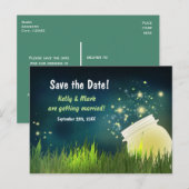 Vuurvliegjes & Metselaars Pot Nacht Save the Date Aankondigingskaart (Voorkant / Achterkant)