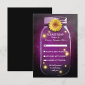 Vuurvliegjes & Metselwerk Pot Whimsical Huwelijks RSVP Kaartje (Voorkant / Achterkant)