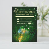 vuurvliegjes metson jar rustieke tuin bruiloft RSV RSVP Kaartje (Staand voorkant)