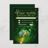 vuurvliegjes metson pot rustieke tuin trouw-RSVP RSVP Kaartje (Voorkant / Achterkant)