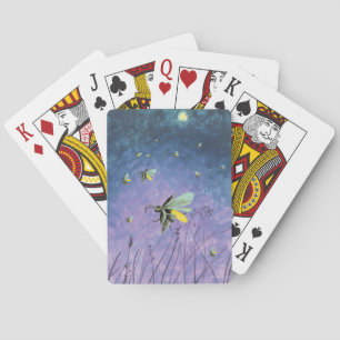 Vuurvliegjes op een rustige zomeravond pokerkaarten