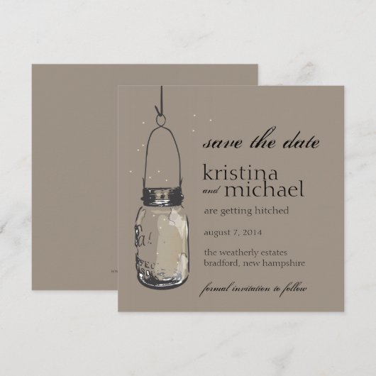 Vuurvliegjes & Pot Save the Date (Voorkant / Achterkant)