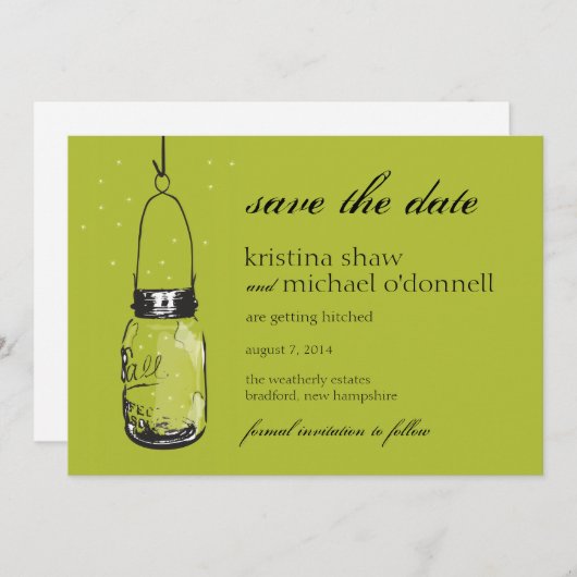 Vuurvliegjes & Pot Verlosser Datum Save The Date (Voorkant / Achterkant)