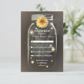 Vuurvliegjes & Rustieke Pot Whimsical Huwelijks RS RSVP Kaartje (Staand voorkant)