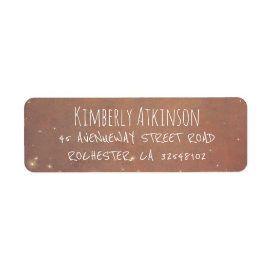 Vuurvliegjes rustieke vintage bruiloft etiket (Voorkant)